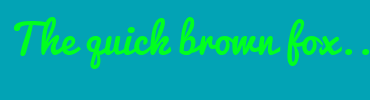 Image with Font Color 00FF20 and Background Color 02A3B5